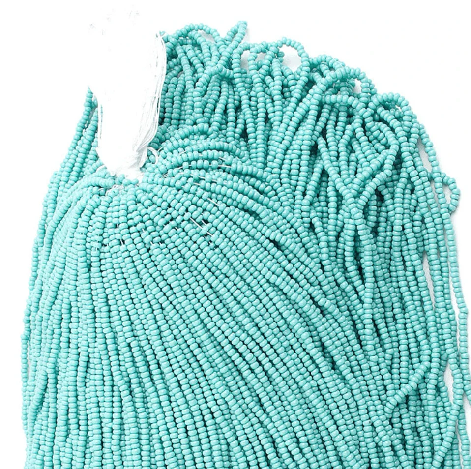 10/0 Turquoise Blue/Green Opaque, Preciosa Seed Beads - Image 3