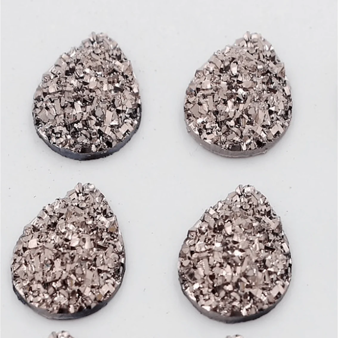 10*14mm Mixed Druzy Teardrop in Multiple Colours, Glue on, Resin Gem (Sold in Pair) - Image 3