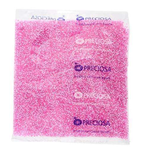 11/0 Rosaline Silver lined Dyed  Preciosa Seed Bead - Image 3