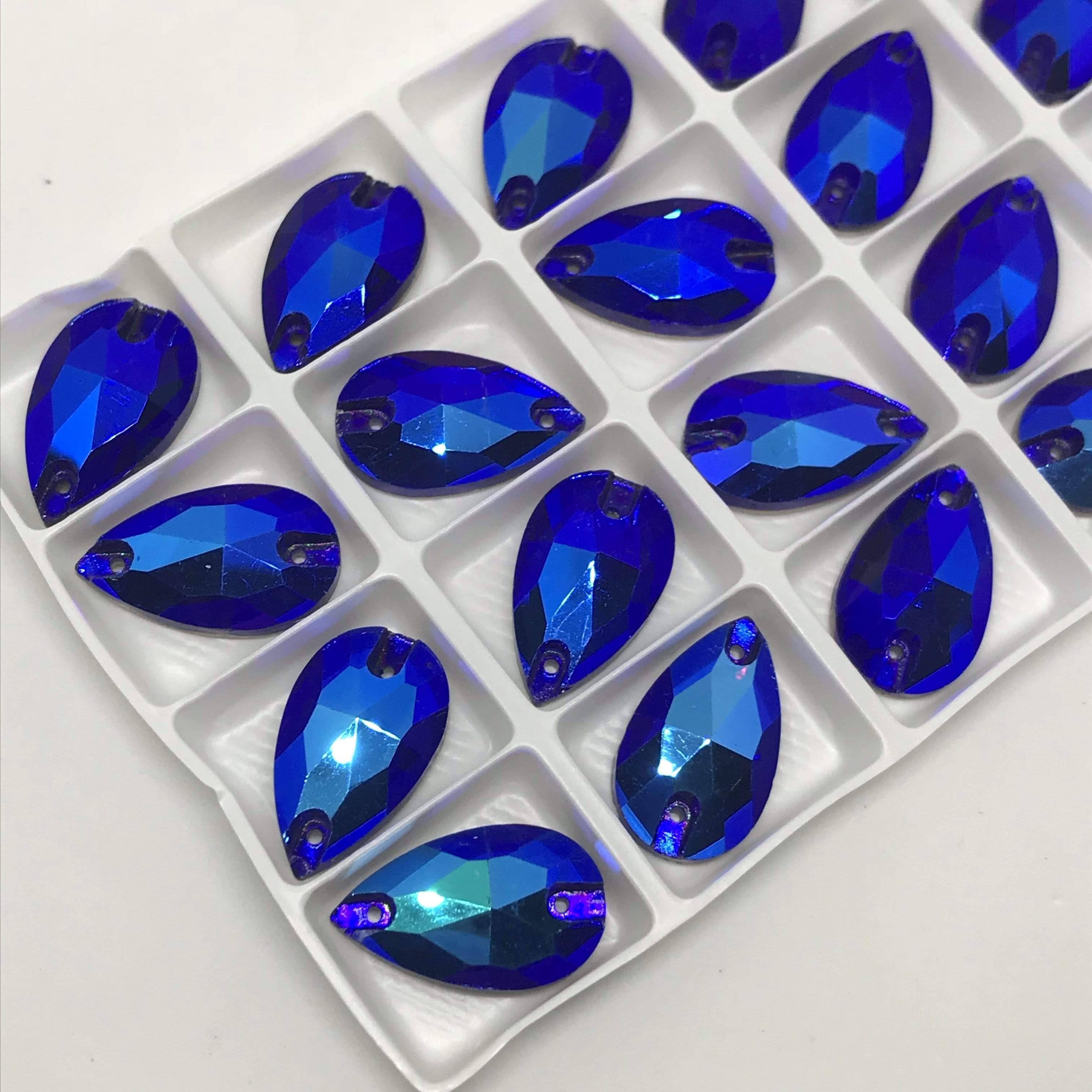 13*22mm Various Rainbow Coloured Stones in AB finish, Teardrop, Foil Back, Glass Gem (Sold in Pair) - Image 14