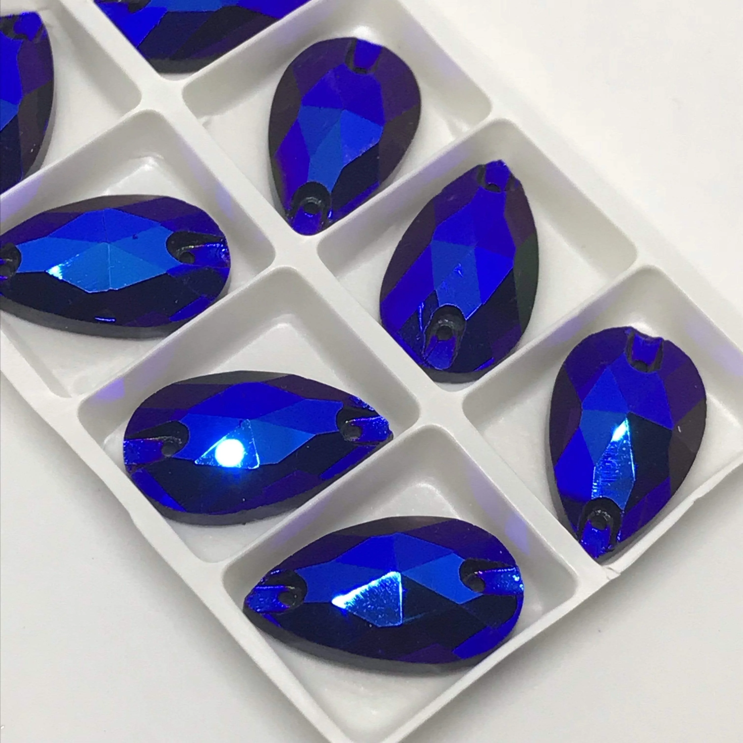 13*22mm Various Rainbow Coloured Stones in AB finish, Teardrop, Foil Back, Glass Gem (Sold in Pair) - Image 18