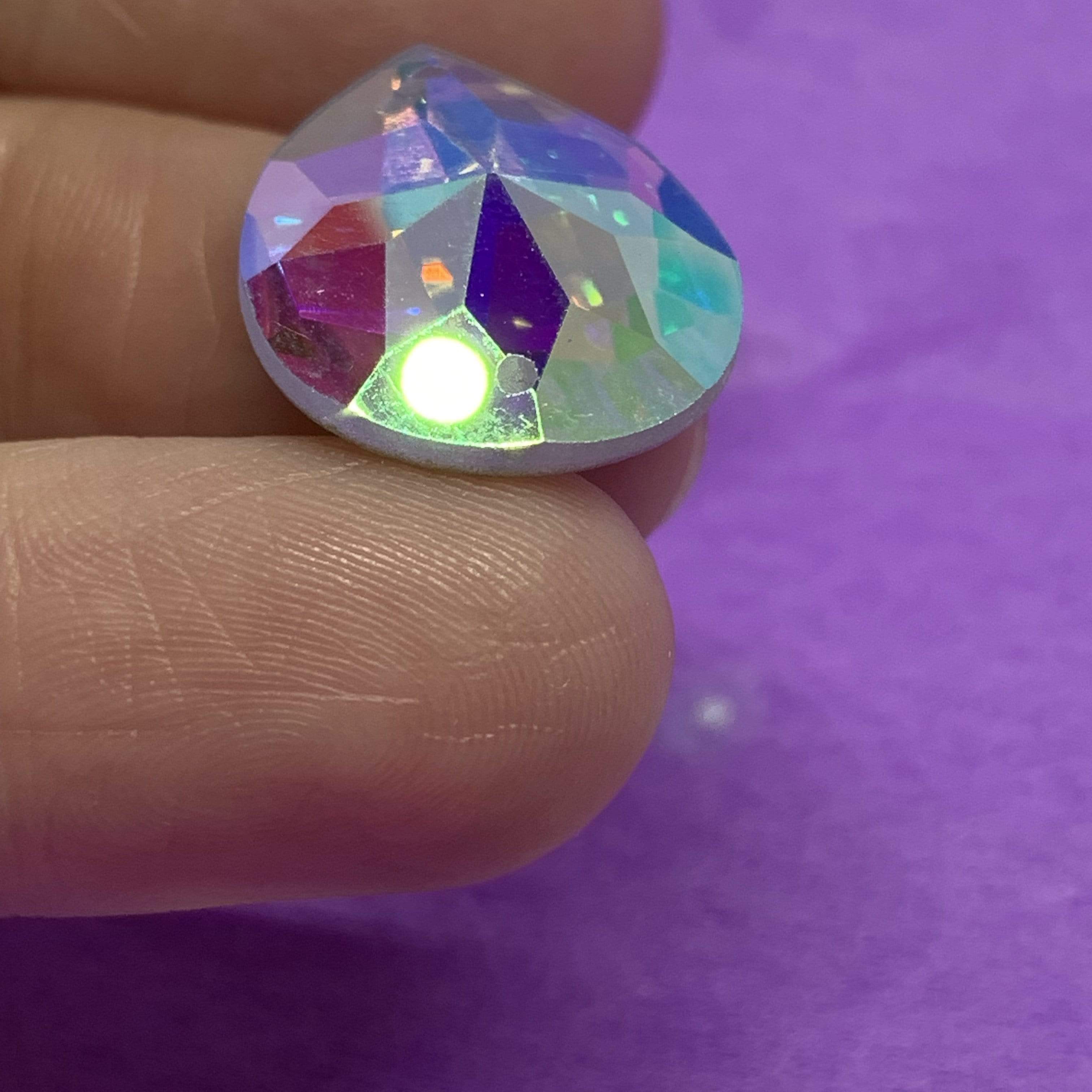 15*20mm AB 8-point Star Pattern on Teardrop, Sew on, Fancy Glass Gem (Sold in Pair) - Image 4