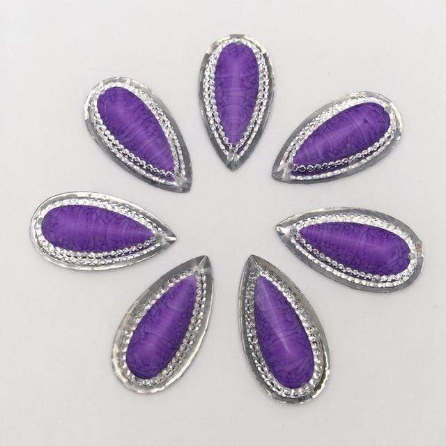 16mm*30mm Coloured Marbled Stone effect Resin Teardrop Flatback Sew On Gem (Sold in Pair) - Image 10