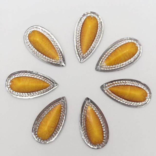 16mm*30mm Coloured Marbled Stone effect Resin Teardrop Flatback Sew On Gem (Sold in Pair) - Image 7