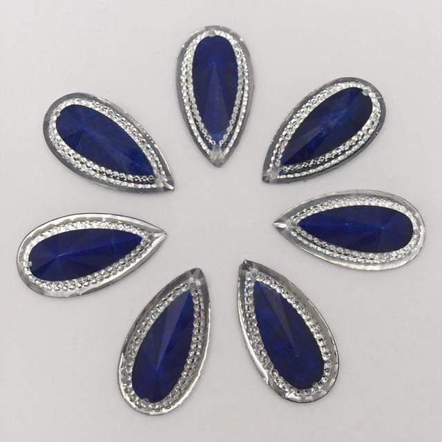 16mm*30mm Coloured Marbled Stone effect Resin Teardrop Flatback Sew On Gem (Sold in Pair) - Image 8