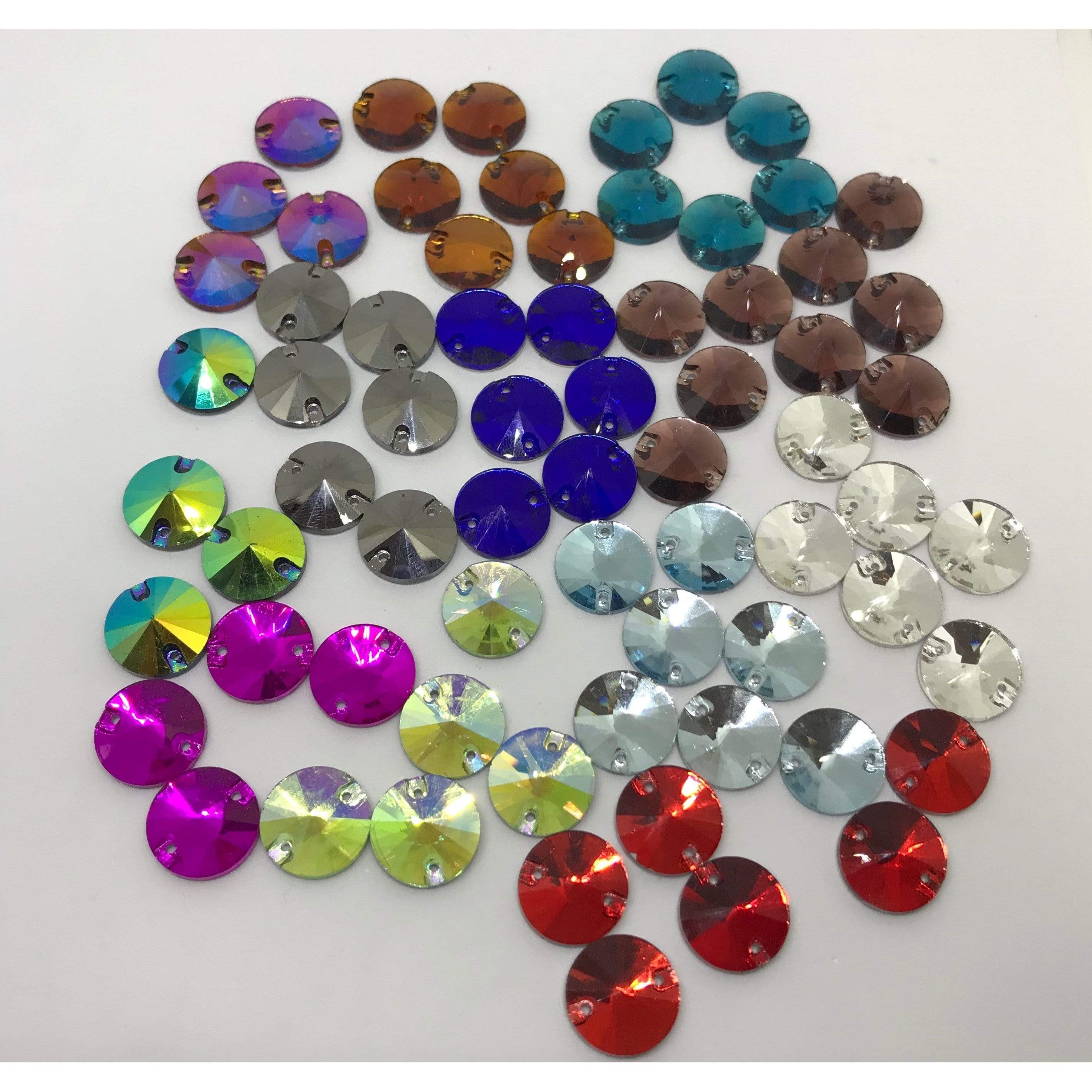 16mm Rivoli Multiple Colours, Sew On, Glass Gem (Sold in Pair) - Image 11