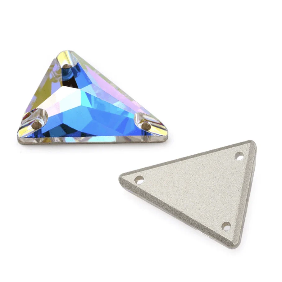 18*21mm AB Isosceles Triangle, New Shape Arrow, 2020, Sew on, Fancy Glass Gem (Sold in Pair) - Image 3