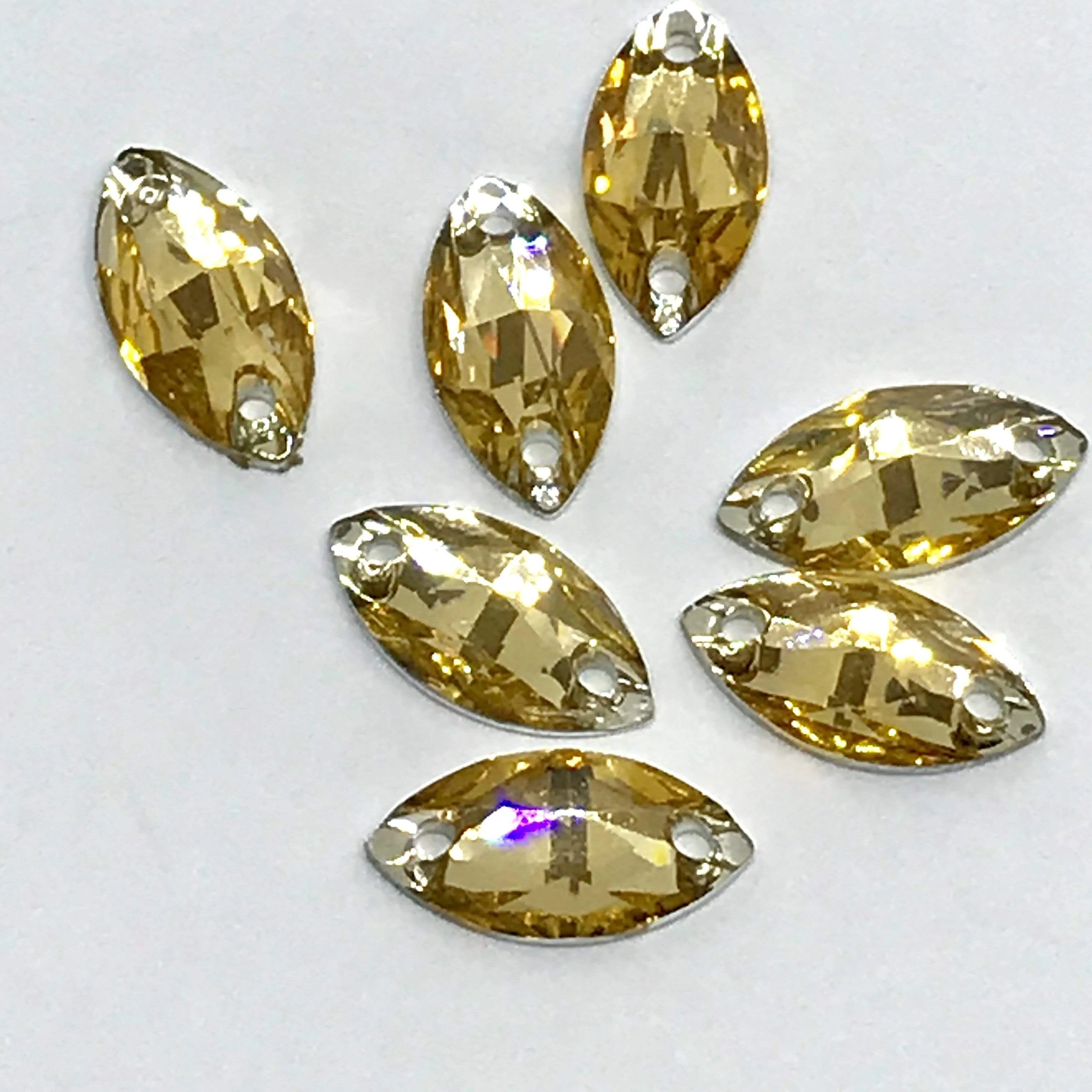 7*12mm Mini Navette Resin Gem, sew on (Sold in 12 pcs) - Image 6