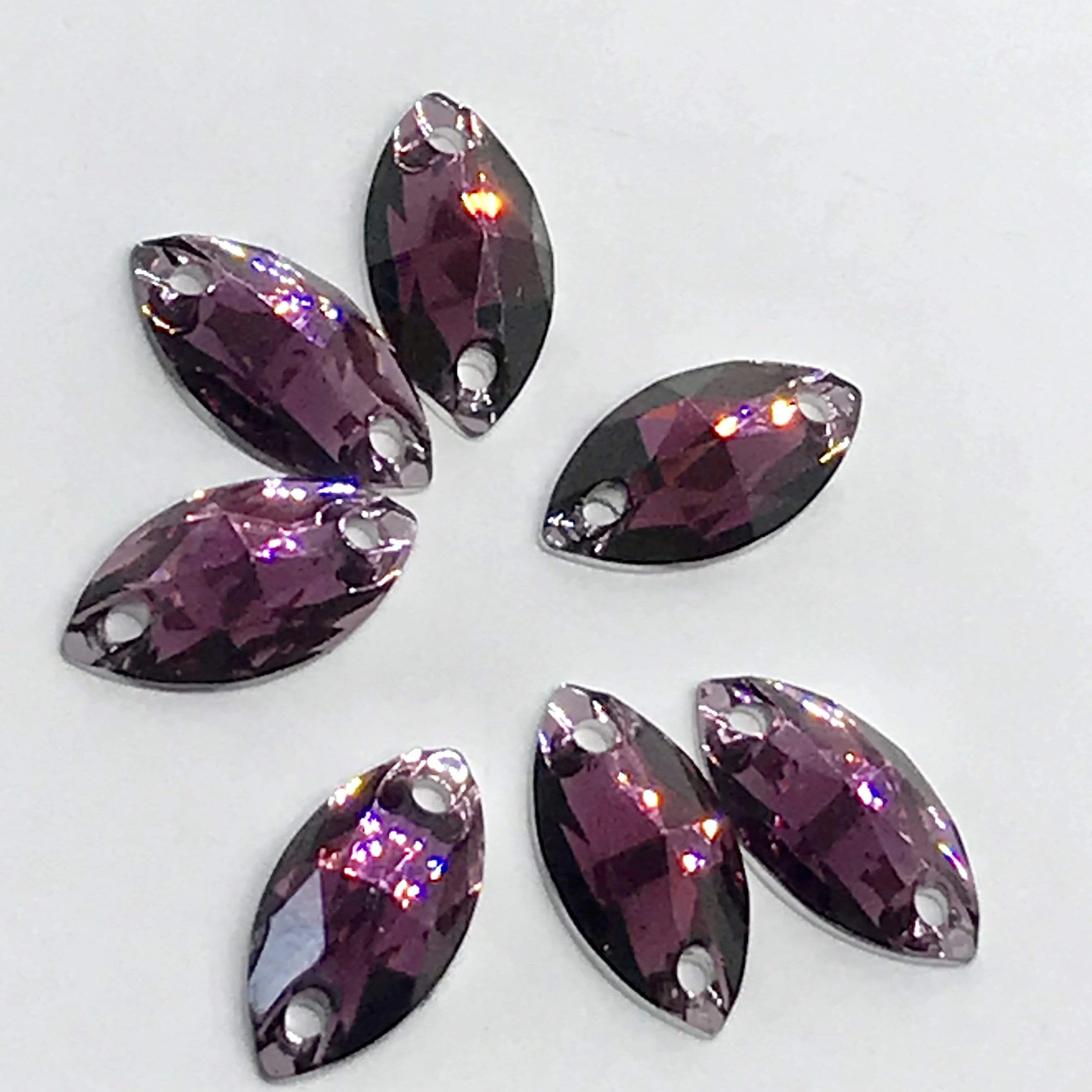 7*12mm Mini Navette Resin Gem, sew on (Sold in 12 pcs) - Image 8